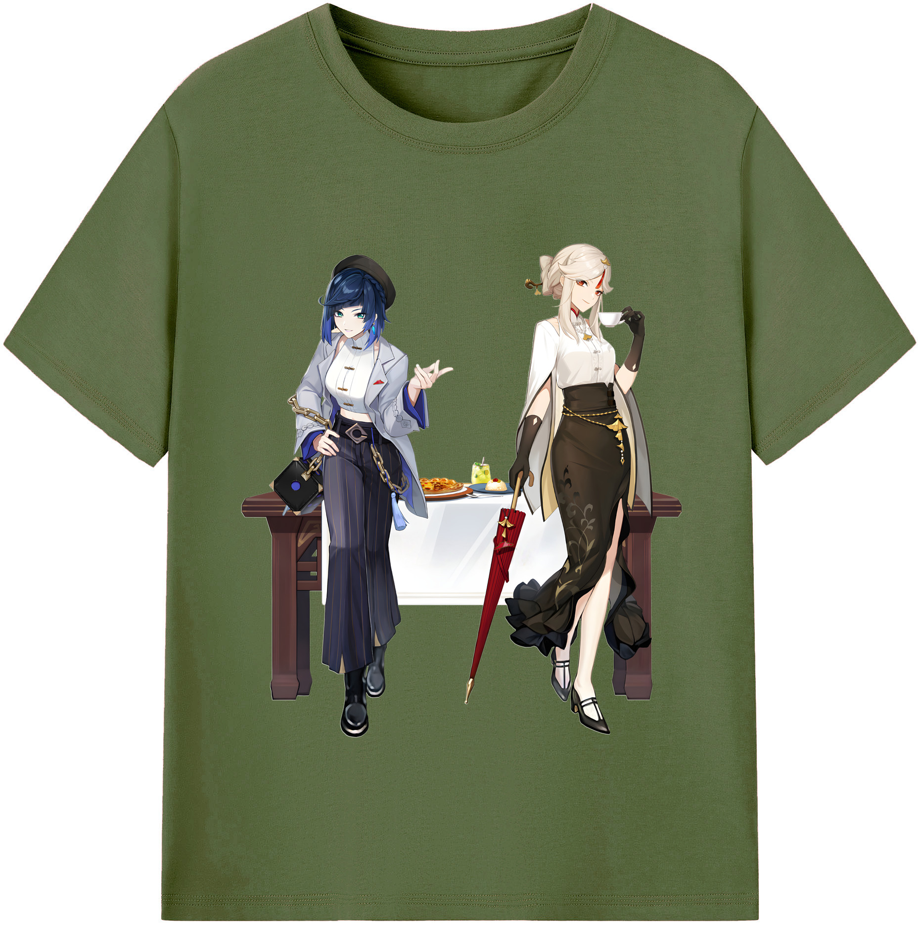 げんし神 夜兰 やらん genshin Yaran 綿100％半袖Tシャツ（フロントプリント）